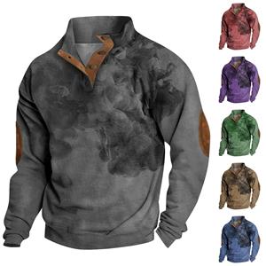 Linglong Lente en herfst herensweatshirt met staande kraag is outdoor casual truien tops S zwart