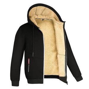 Ki Wi Lam fluwelen herfst en winter trui heren capuchon effen kleur jas plus fluweel verdikte kleding 3XL wit