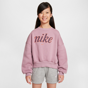 Nike Sportswear Club Fleece sweatshirt met ronde hals en recht design voor meisjes - Paars