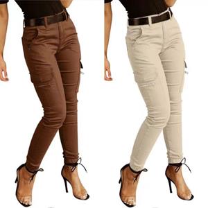 Best do it Lente Streetwear Casual Dames Broeken Zomer Herfst Effen Slanke Vrouw Cargo Broeken Mode Dames Broeken Joggers Zakken Vrouwelijke Kleding 26211 S zwart