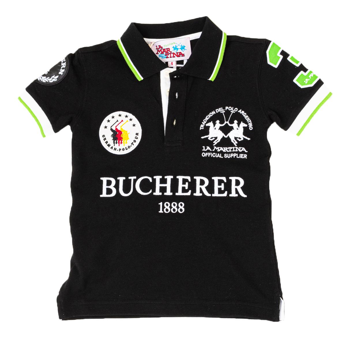 LA MARTINA Poloshirt met korte mouwen en reverskraag 2KP014 voor jongens 6 AÑOS zwart