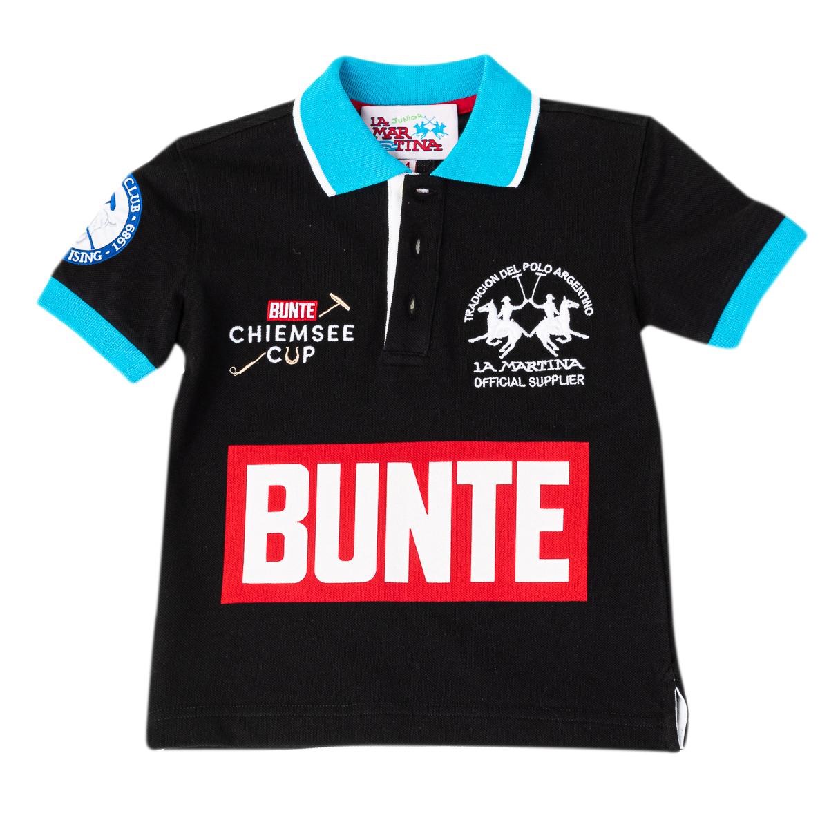 LA MARTINA Jongens poloshirt met korte mouwen en contrasterende reverskraag 2KP049 4 AÑOS zwart