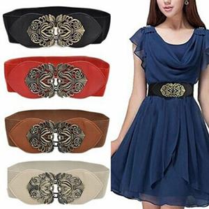 Dames vintage tailleband dames brede metalen effen kleur taille riem jurk rok kleding decoratie rood