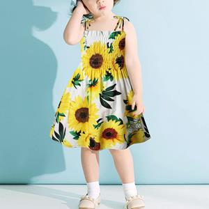 Xingben Two Toddler Kids Baby Girls Sunflower Slip Dress Floral Beach dress Clothes 90 Vloot