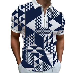 GRK Nieuw heren bedrukt rits POLO-shirt ademend los T-shirt met korte mouwen herentop S