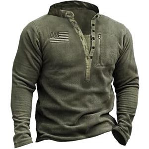NB Fashion Fleece voor heren, warm sweatshirt met V-hals, buitensportjassen, trui, casual herenoutwear S