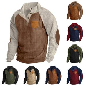 Rookiea Heren Sweatshirt met Staande Kraag Is Buiten Casual Truien Tops L legergroene kleur