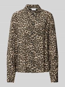 Jake*s Casual Regular fit overhemdblouse van viscose met motiefprint