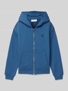 Calvin Klein Jeans Oversized sweatjack met labelstitching, model 'BACK CHECK'