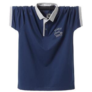 Phoca largha Zomer Heren Korte Mouw Poloshirt Puur Katoen Zakelijk Casual Staande Kraag Ademend Plus Size M rood
