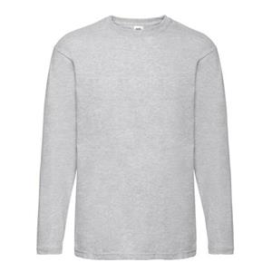 Fruit of the Loom Heren Valueweight Heather T-shirt met lange mouwen XXL grijs