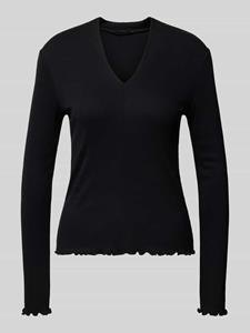 Someday Shirt met lange mouwen van viscosemix met ruches, model 'Kalya'