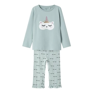 name it 2-delige pyjama Nmfranda Grijs Mist