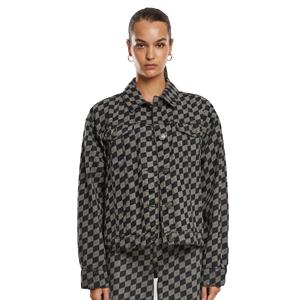 Urban Classics Dames 80s laser check oversized denim jassen
