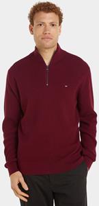 Tommy Hilfiger Half Zip Kabel Pullover Bordeaux