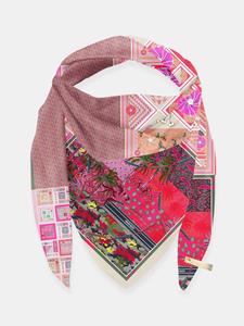 Mucho Gusto  sjaal st. tropez rood roze bloem patchwork