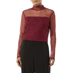 Comma Shirt met lange mouwen in halftransparante look
