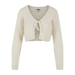 Urban Classics Dames cropped feather front tie vest