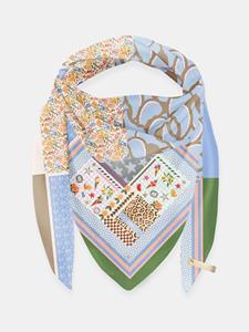 Mucho Gusto  scarf st. tropez blauw bloem patchwork