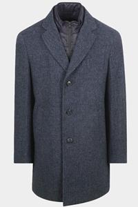 Trainingsjack Suitable Coat Wol Twill Donkerblauw