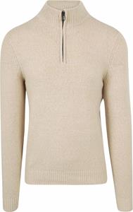 Sweater Suitable Half Zip Pullover Boiled Wool Ecru