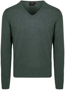 Steppin' Out Trui Cotton Cashmere V-hals Donkergroen