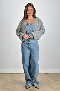 Rotate jeans wide leg Rhinestone blauw