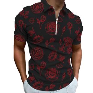Casual Mans Clothing Zomerbloemen Heren Nieuwe Mode POLO Romantisch Date Party Korte Mouw T-shirt S wit