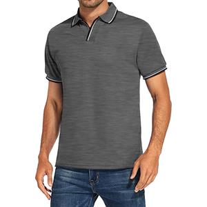 ForYourBeauty Heren T-shirt Casual polo met korte mouwen Effen kleur Sport Top Man revers Wit Zwart T-shirts S lichtblauwe kleur