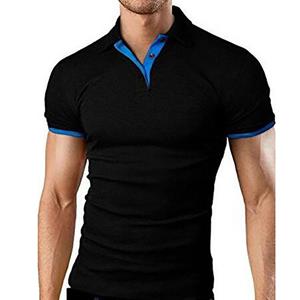 HerSight Heren Dunne Plus Size T-shirt Casual Polo Korte Mouw Polo's Shirt Effen Kleur Sport Top Man Revers Wit Zwart Poloshirts S
