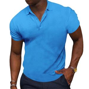 HerSight Heren Business Top Zomer Elastisch Poloshirt met korte mouwen Man Slim Fit T-shirt M