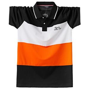 Tooyoo Zomer plus maat poloshirt met korte mouwen en dik revers-T-shirt voor heren M