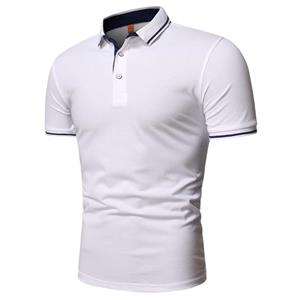 WowClassic Zomer Poloshirt met korte mouwen Heren Solid Casual katoenen poloshirts Heren Tops Mode herenkleding M zwart