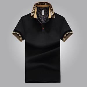 MIO-Fashion Zomer heren katoenen poloshirts met korte mouwen T-shirt ademend absorberen zweet effen kleur revers business casual top M grijze kleur
