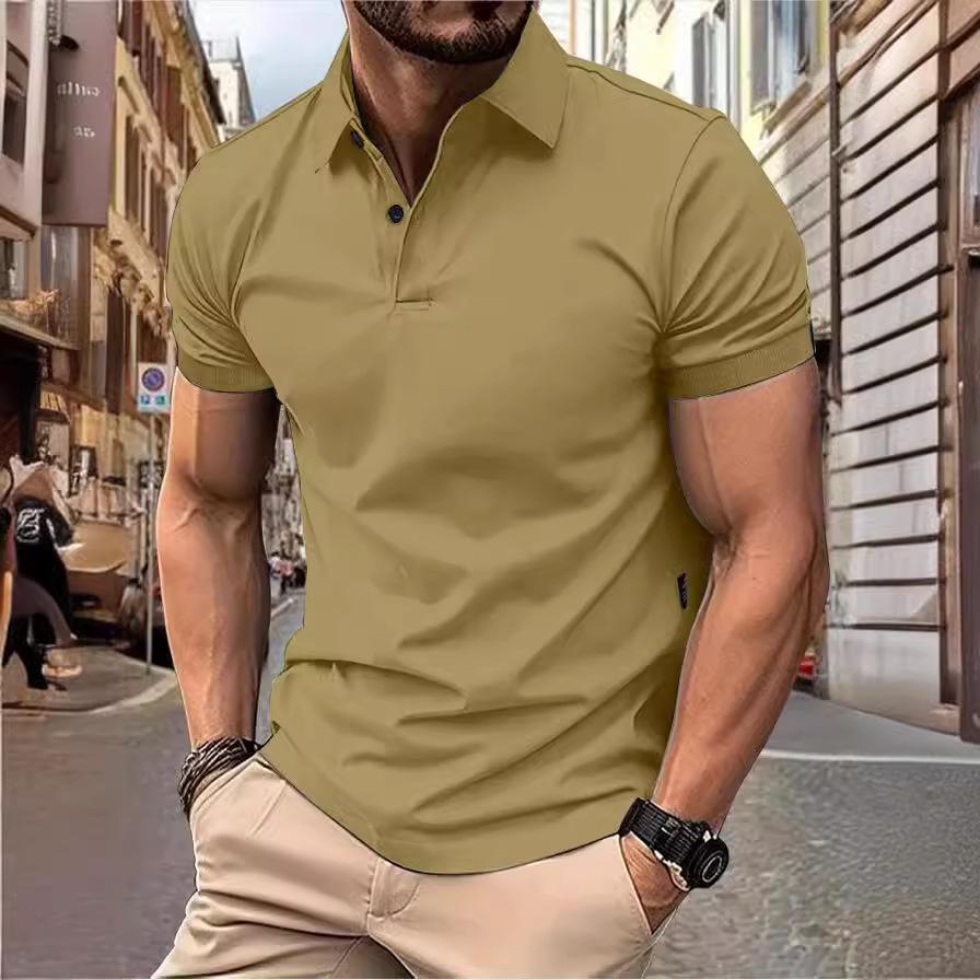 RJ37CE Herenmode Zomer Polo T-shirt Casual Ademend Top Revers Kraag Hals Korte Mouw Comfortabel Sport T-shirt Yasheng 2XL zwart