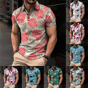 Gouhuo Golfshirt voor heren Casual Sport V-hals Geribbelde kraag Korte mouw Mode Casual Effen Kleur Effen Lente en zomer Normale pasvorm L сyaan