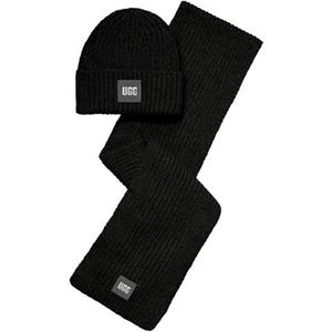 UGG Chunky Rib Knit-set in Black, Wol