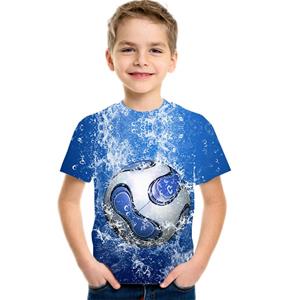 HerSight Korte mouw zomer grappig voetbal kinderen shirt 3D kinder T-shirts casual ballen kleding jongens meisjes tee 100