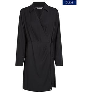 Tommy Hilfiger Curve Wikkeljurk CRV FLUID VIS WRAP SHORT DRESS in grote maten, wikkel sluiting