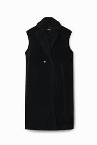 Lange bodywarmer met schapenvacht