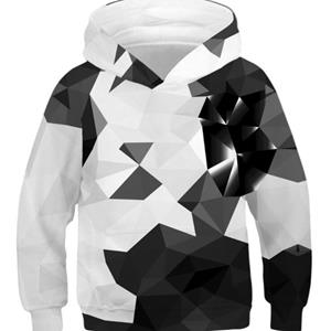 ETST WENDY 09 Kinderen Sport Hoodies Zwart/Wit 3D Print Kinderen Sweatshirts Junior Kind Lange Mouw Pullover 4-13j Jongen/Meisje Capuchon Truien 100