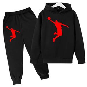 Xuhaijian02 Kinderkleding Hoodie Kinderbasketbal Sweatshirt Jongens- en meisjeskledingset Lente Herfst van 3-12 100