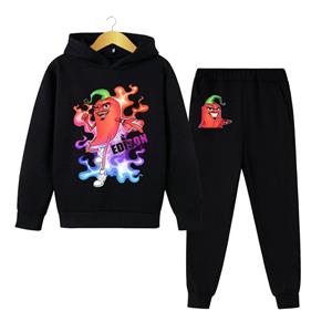 Xuhaijian02 Mode Cartoon Edison Kids Anime Hoodie Set Lange Mouw 3d Print Kids Trend Casual Trui Nieuwe Mouwlengte (cm) 100