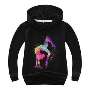 Xuhaijian02 Aquarel Gymnastiek Cartoon Hoodies Kinderen Jongens Sweatshirts Trui Bovenkleding Hoodie Meisjes GYM Streetwear Hoody Jongenskleding 100