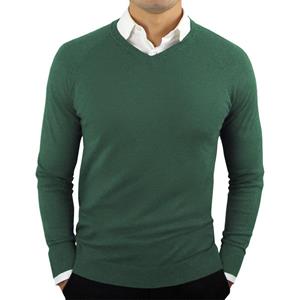 NK-Fashion-9 Herfst- en winterherensweater met V-hals, effen kleur, onderhemd met lange mouwen S lichtbruin