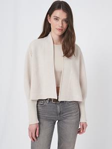 REPEAT cashmere Kort wollen vest met pointelle details