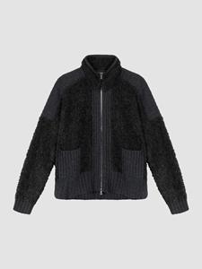 REPEAT cashmere Vest met rits van alpaca wolmix