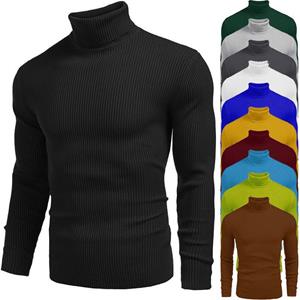 EG76LD Heren breiwerk Heren coltrui Herfst en winter Europees en Amerikaans Heren trui Lange mouwen Pullover L beige