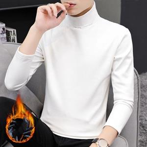 DILLER Top voor heren, effen kleur, halve col, lange mouw, trendy, veelzijdig, warm basisshirt voor de herfst en winter 2XL grijs