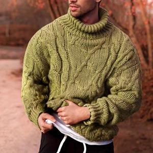 OO Fashion-2 CoolJacket heren herfst- en wintermode ronde hals gebreide top gestreepte casual trui M rood